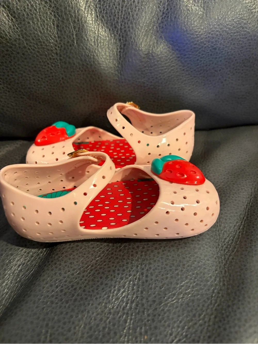 Mini Melissa Pink Strawberry Jelly Mary Jane Shoes